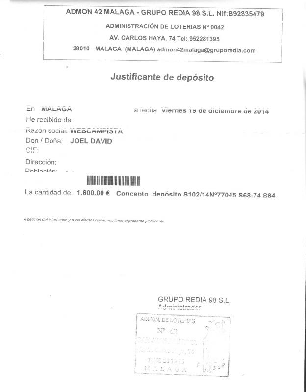 certificado loteria final